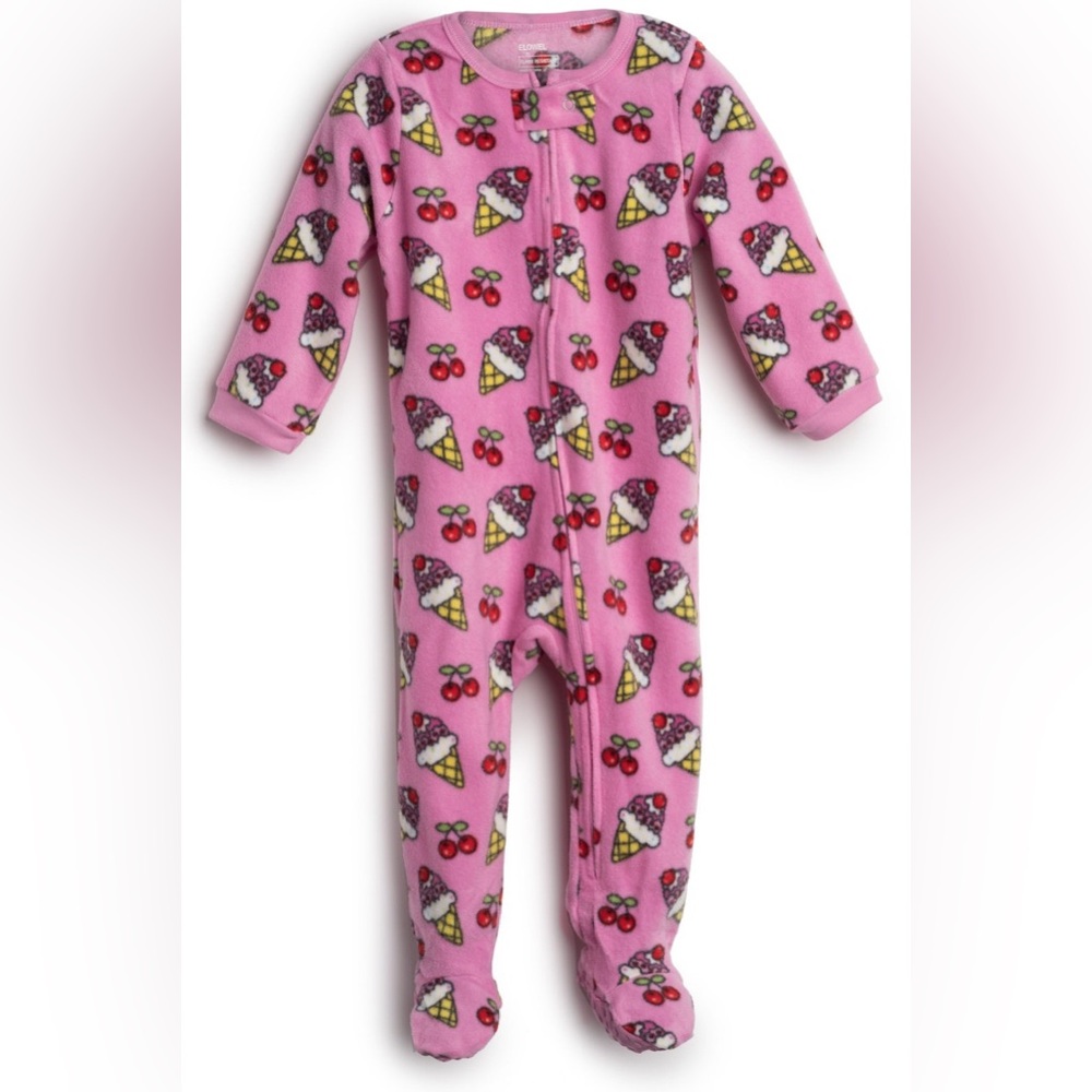 Elowel fluffy pajama pants Baby Girls Footed Icecream Pajama Sleeper Fleece 4T